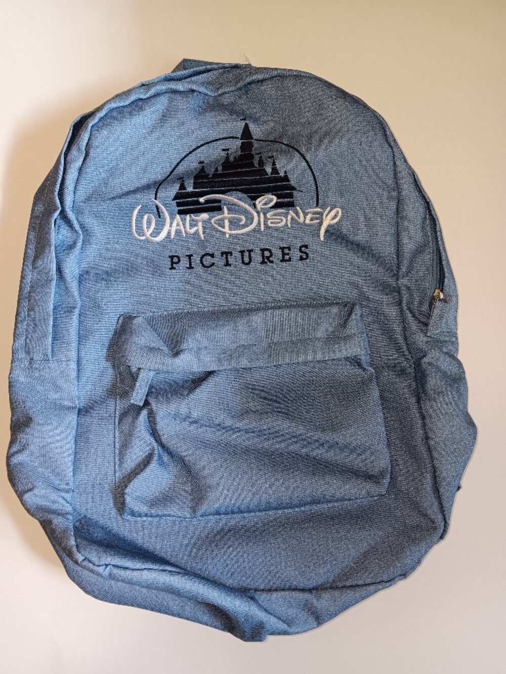 Walt Disney Brand Embroidered Light Blue "Walt Disney Pictures" Castle Backpack